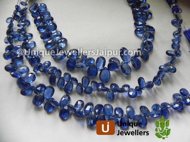 Kyanite Faceted Pear Beads